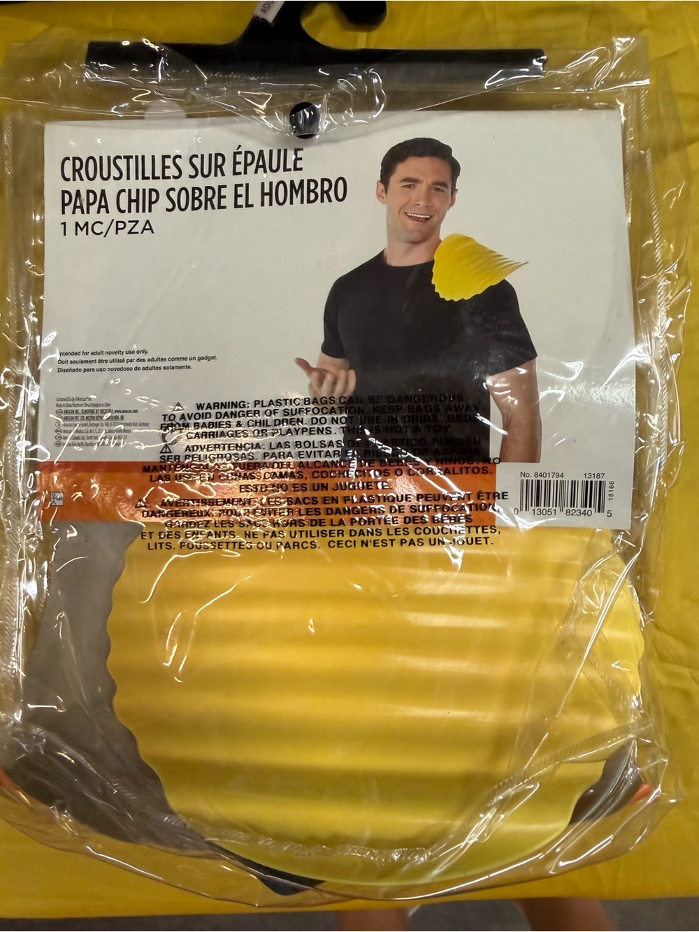Yellow Chip-on-Shoulder Novelty Accessory - Picture 2 of 3